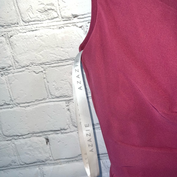 azazie Dark Purple / Pink long polyester formal dress size L - Picture 12 of 15